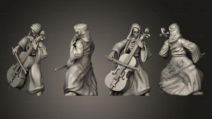 Military figurines (Skeleton Musician Cello, STKW_12446) 3D models for cnc