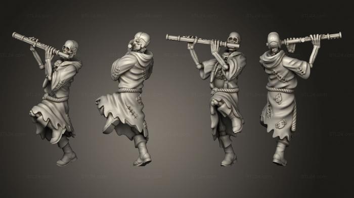 Military figurines (Skeleton Musician Flute, STKW_12448) 3D models for cnc