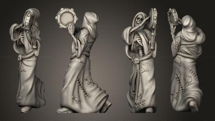 Military figurines (Skeleton Musician Tambourine, STKW_12450) 3D models for cnc