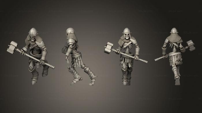 Статуэтки военные (Скелет Орка-Воина-Молот, STKW_12454) 3D модель для ЧПУ станка