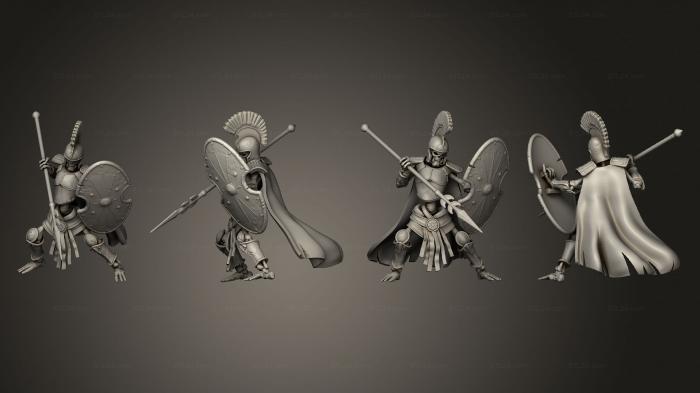 Military figurines (Skeleton Orc Warrior Spear Shield, STKW_12455) 3D models for cnc