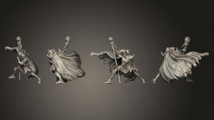Military figurines (Skeleton Skull King Fighting, STKW_12458) 3D models for cnc