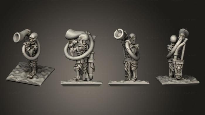 Military figurines (Skeleton Solo Musician 01, STKW_12467) 3D models for cnc