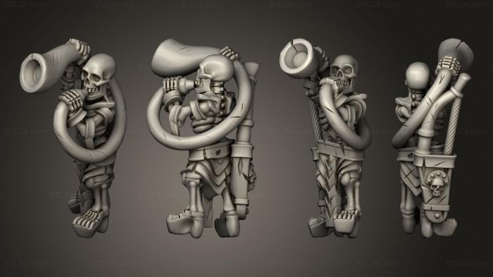 Military figurines (Skeleton Solo Musician 01, STKW_12469) 3D models for cnc