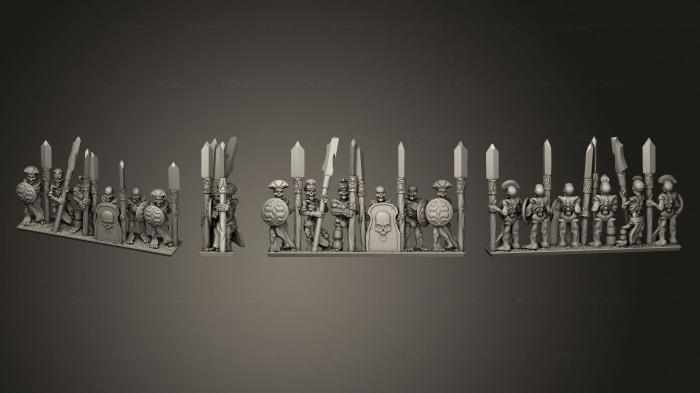 Military figurines (Skeleton Spearman warrior 02, STKW_12504) 3D models for cnc