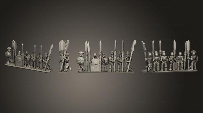 Military figurines (Skeleton Spearman warrior 03, STKW_12505) 3D models for cnc