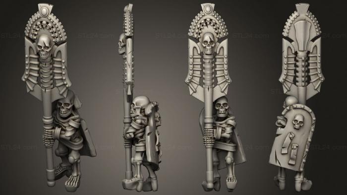 Military figurines (Skeletons Spear Banner 01, STKW_12559) 3D models for cnc