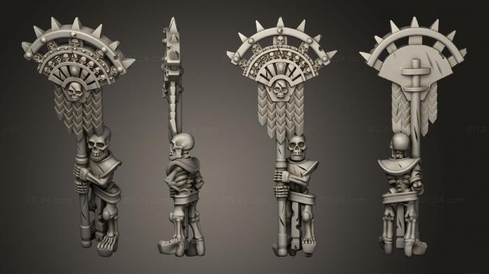 Military figurines (Skeletons Spear Banner 02, STKW_12560) 3D models for cnc