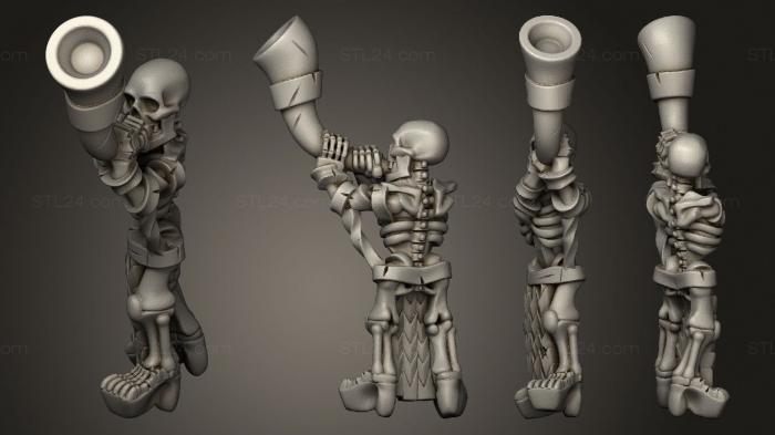 Military figurines (Skeletons Spear Musician 02, STKW_12563) 3D models for cnc