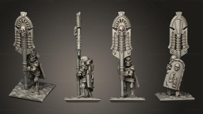 Military figurines (Skeletons Spear Banner 01, STKW_12596) 3D models for cnc