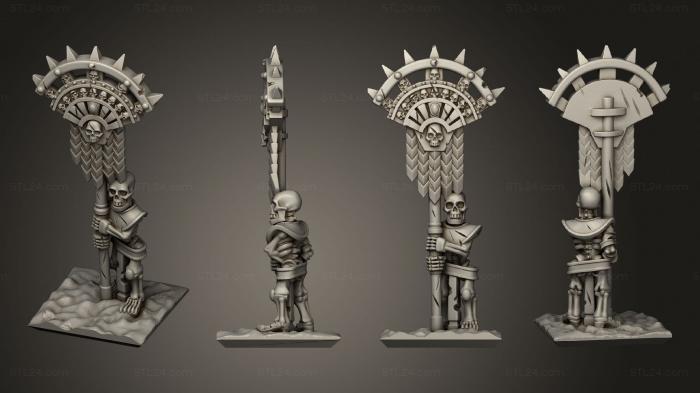 Military figurines (Skeletons Spear Banner 02, STKW_12597) 3D models for cnc