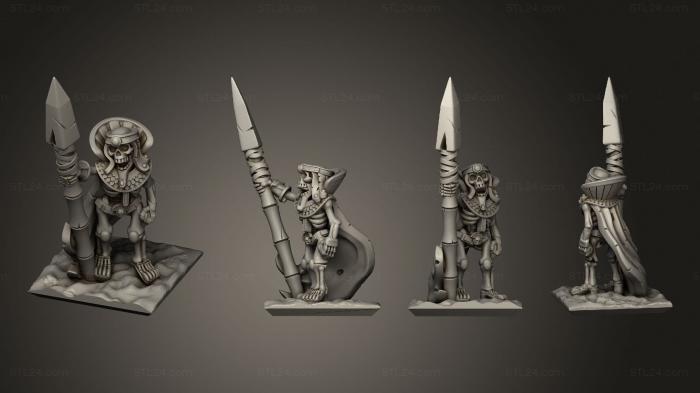 Military figurines (Skeletons Spear Lider 01, STKW_12598) 3D models for cnc