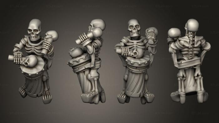 Military figurines (Skeletons Spear Musician 01, STKW_12600) 3D models for cnc
