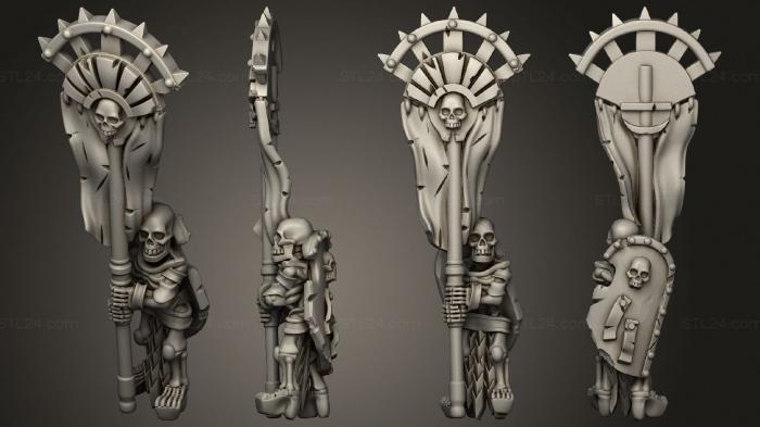 Military figurines (Skeletons Sword Banner 01, STKW_12667) 3D models for cnc