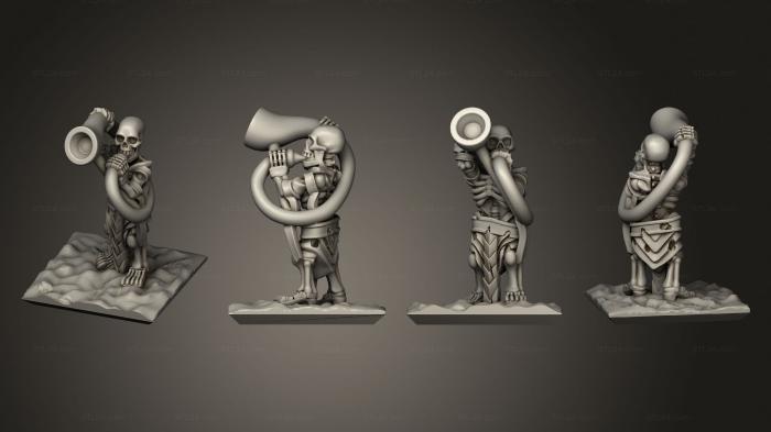 Статуэтки военные (Музыкант С Мечом Скелетов 01, STKW_12670) 3D модель для ЧПУ станка