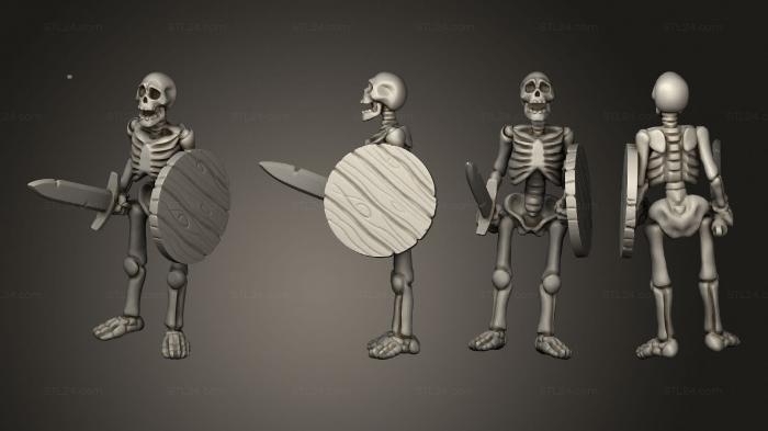 Military figurines (Skelly Sword Shield 01, STKW_12704) 3D models for cnc