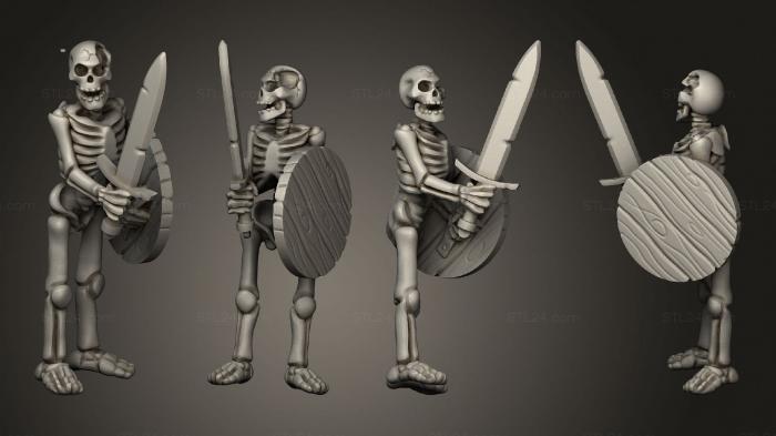 Military figurines (Skelly Sword Shield 04, STKW_12707) 3D models for cnc