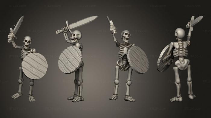 Military figurines (Skelly Sword Shield 05, STKW_12708) 3D models for cnc