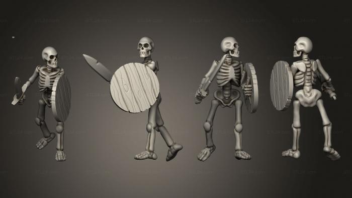 Military figurines (Skelly Sword Shield 08, STKW_12711) 3D models for cnc