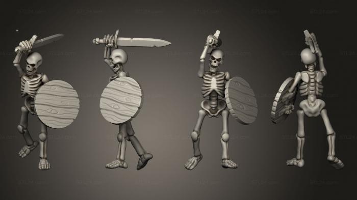 Military figurines (Skelly Sword Shield 10, STKW_12713) 3D models for cnc