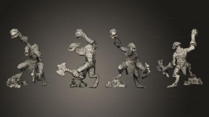 Military figurines (Snake Folk Primitive Axe Large, STKW_12837) 3D models for cnc