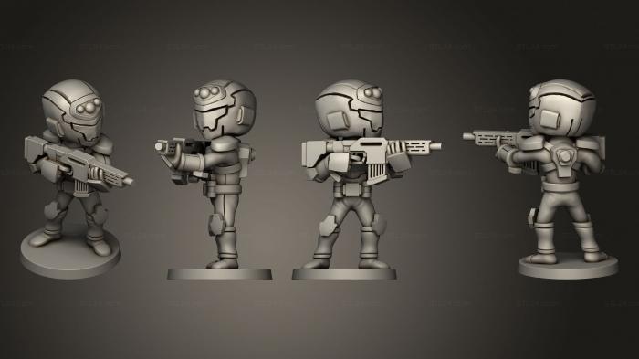 Military figurines (Sol Force Marines Squad, STKW_12896) 3D models for cnc