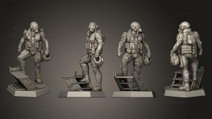 Military figurines (Space Aviator, STKW_12976) 3D models for cnc