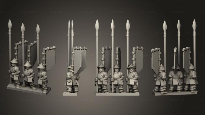 Military figurines (Spearmen backstrip 3, STKW_13055) 3D models for cnc