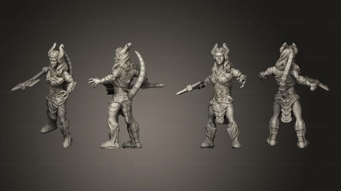 Military figurines (Succubus Warrior 1, STKW_13246) 3D models for cnc