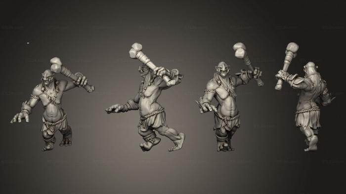 Military figurines (Swamp Troll Smash Bone Club, STKW_13349) 3D models for cnc