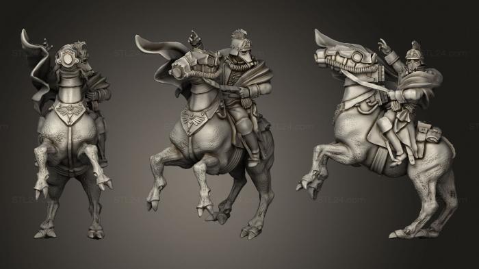 Military figurines (Krieg Horse Company Commander, STKW_1345) 3D models for cnc