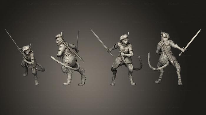 Military figurines (Tabaxi Black Cat Rogue Sword, STKW_13454) 3D models for cnc
