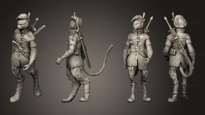 Military figurines (Tabaxi Black Cat Rogue, STKW_13456) 3D models for cnc