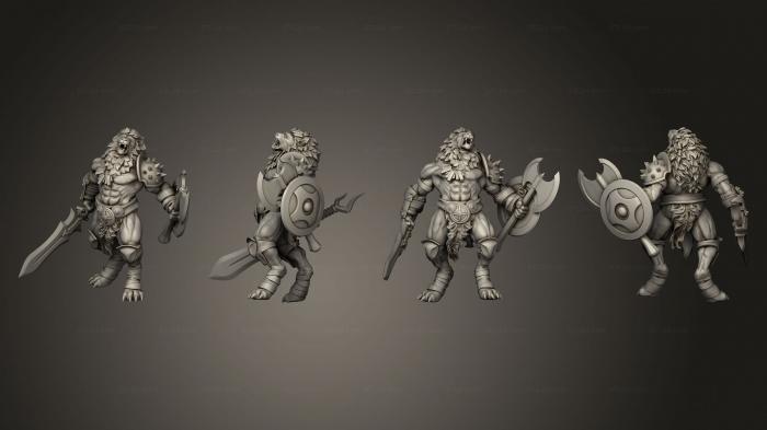 Military figurines (Tabaxi Lion Warrior Roar, STKW_13461) 3D models for cnc