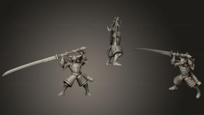 Military figurines (Kuroda 40 Nodachi wielding Samurai 41, STKW_1352) 3D models for cnc