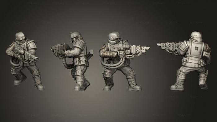 Military figurines (Tempestus Scion Gunner Troopers 07, STKW_13521) 3D models for cnc