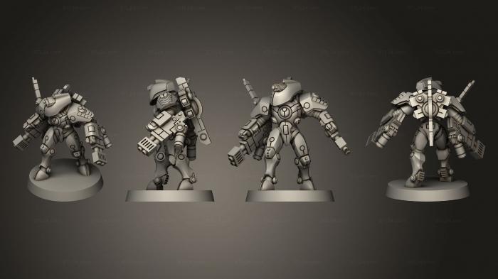 Military figurines (The Makers Cult pose 1 parts, STKW_13648) 3D models for cnc