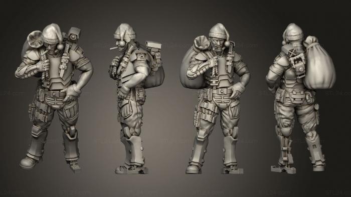 Military figurines (THE VETERAN IRISH IRON SERGEANT, STKW_13673) 3D models for cnc