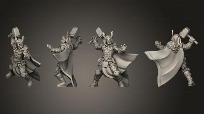 Military figurines (Thor God Viking Barbarian, STKW_13697) 3D models for cnc