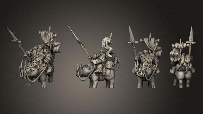 Military figurines (Throwback Dwarven Rider A Spear, STKW_13706) 3D models for cnc