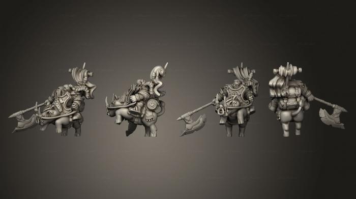 Military figurines (Throwback Dwarven Rider B Axe, STKW_13707) 3D models for cnc