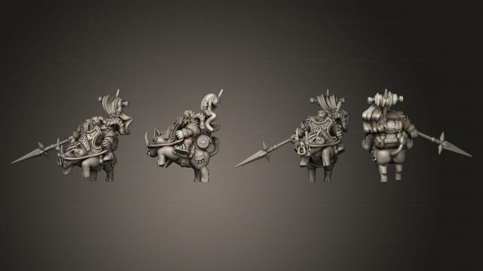 Military figurines (Throwback Dwarven Rider B Spear, STKW_13708) 3D models for cnc