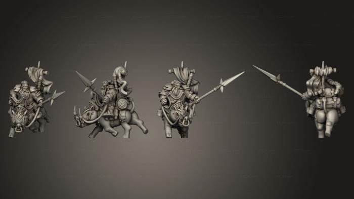 Military figurines (Throwback Dwarven Rider C Spear, STKW_13710) 3D models for cnc