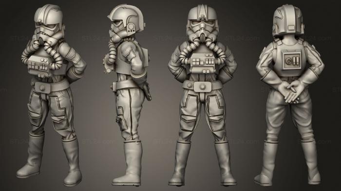 Military figurines (TIE Interceptor Pilot, STKW_13755) 3D models for cnc