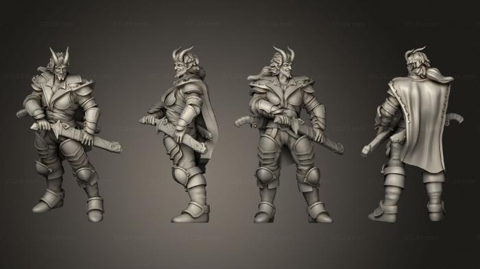 Military figurines (Tiefling Fighter 01, STKW_13756) 3D models for cnc