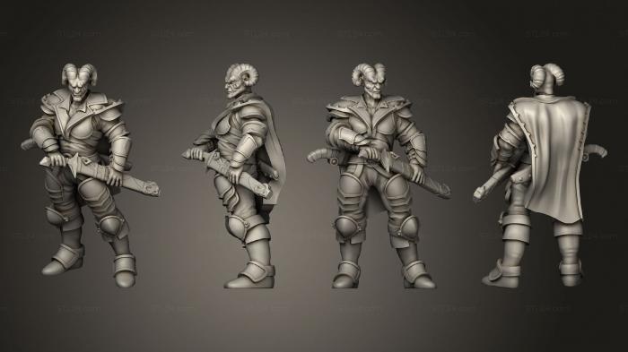 Military figurines (Tiefling Fighter 02, STKW_13757) 3D models for cnc