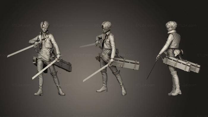 Military figurines (Levi Ackerman, STKW_1378) 3D models for cnc