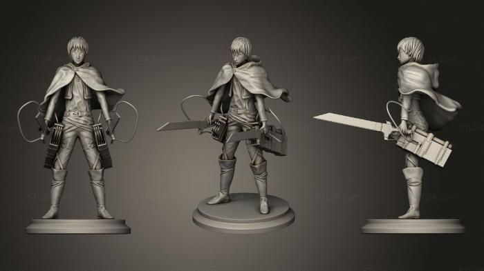 Military figurines (Levi from Attack on Titan, STKW_1379) 3D models for cnc