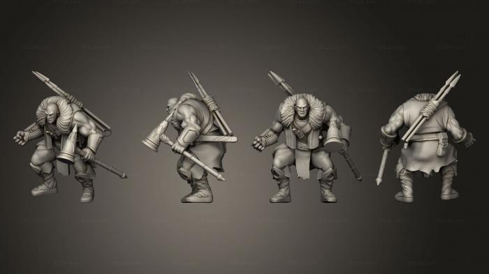 Military figurines (Titaran Barbarian 04, STKW_13814) 3D models for cnc