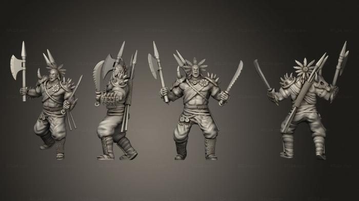 Military figurines (Tribe Champion Angry, STKW_13864) 3D models for cnc